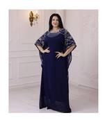 Navy Blue Farasha Kaftan Embroidered Work for Wedding and Party Dress