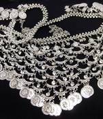 Bollywood style silver coin silver plated party wear waist belt