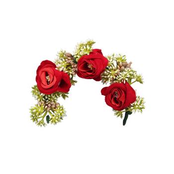 Maroon color rose flower gajra for women hair pin 3