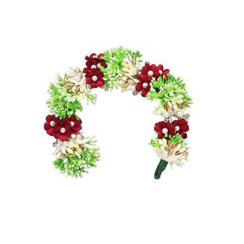 Maroon color flower gajra for women hair pin 3