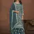 Faux georgette teal embroidered palazzo salwar kameez