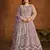 Purple net embroidered floor length salwar kameez