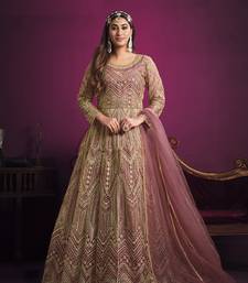 Net sequins floor length salwar kameez in light pink