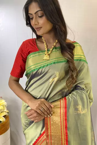 Violet Soft Silk Saree And  Designer Zari Weaving Rich Pallu Saree With Blouse For Women