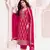 Rani pink jacquard semi stitched ceremonial suits