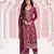 Magenta jacquard semi stitched ceremonial suits