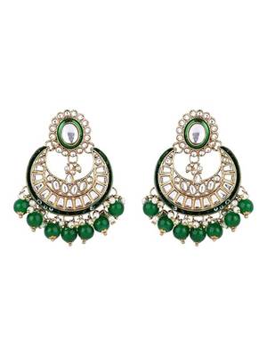 Gold plated traditional handcrafted kundan & pearl necklace jewellery earring set 2