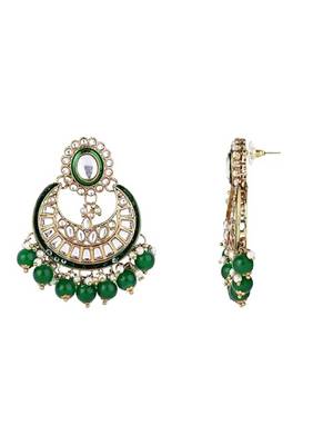 Gold plated traditional handcrafted kundan & pearl necklace jewellery earring set 3