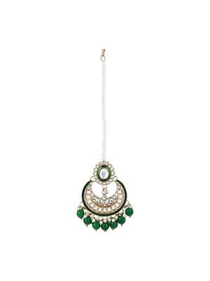 Gold plated traditional handcrafted kundan & pearl necklace jewellery earring set 4