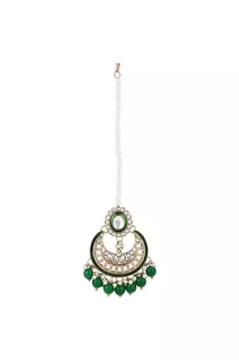 Gold plated traditional handcrafted kundan & pearl necklace jewellery earring set