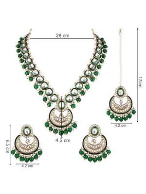 Gold plated traditional handcrafted kundan & pearl necklace jewellery earring set 5