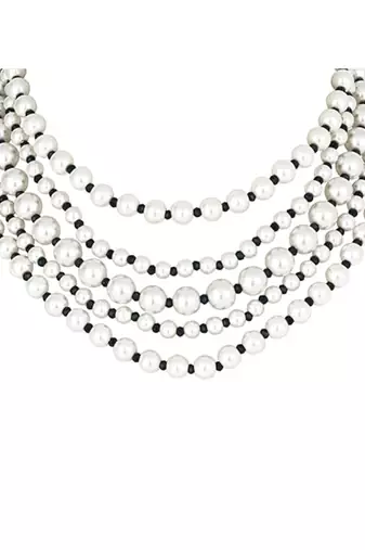 Latest fashion stylish multi layered pearl beads necklace jewellery set for women