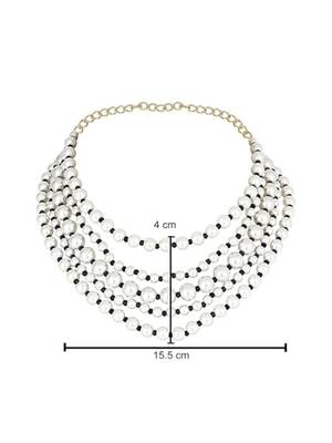 Latest fashion stylish multi layered pearl beads necklace jewellery set for women 3