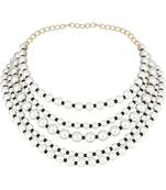 Latest fashion stylish multi layered pearl beads necklace jewellery set for women