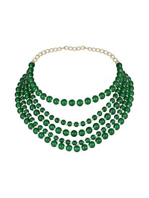 Latest fashion stylish multi layered pearl beads rani necklace jewellery set for women 1