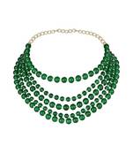 Latest fashion stylish multi layered pearl beads rani necklace jewellery set for women