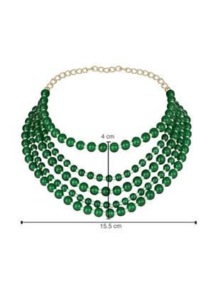 Latest fashion stylish multi layered pearl beads rani necklace jewellery set for women 3