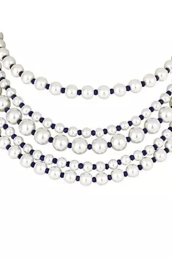 Latest fashion stylish multi layered pearl beads necklace jewellery set for women