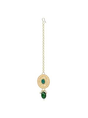 Traditional handcrafted pearl necklace jewellery set with earrings & maang tikka set for women 5