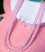 Stylish multi layer pearl necklace jewellery set with earrings for women