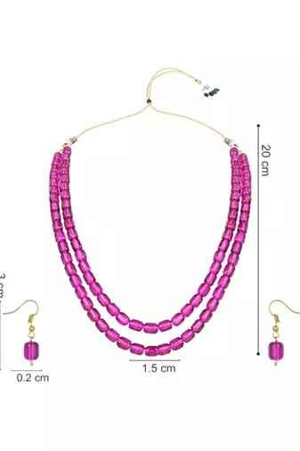 Stylish multi layer pearl necklace jewellery set with earrings for women