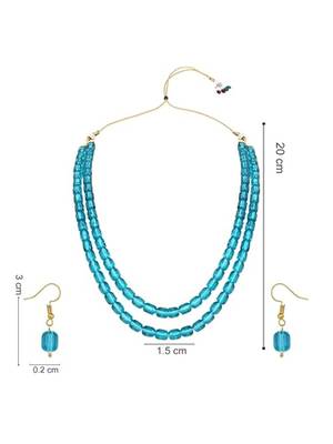 Stylish multi layer pearl necklace jewellery set with earrings for women 5
