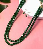 Stylish multi layer pearl necklace jewellery set with earrings for women