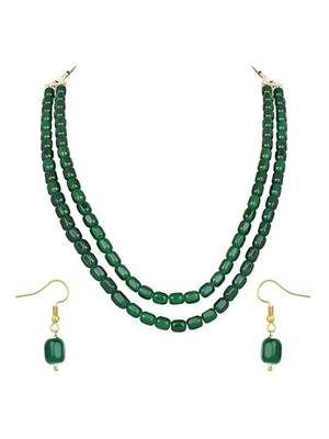 Stylish multi layer pearl necklace jewellery set with earrings for women 2