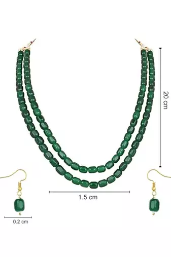 Stylish multi layer pearl necklace jewellery set with earrings for women