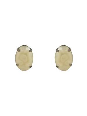 Glamorous fashionable eye-catching cream beaded choker and earrings set for women 4