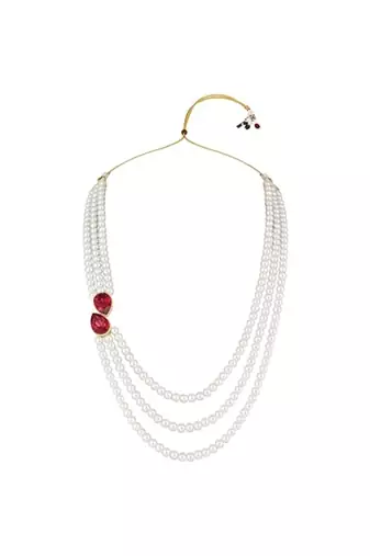 Gold plated traditional stone studded pearl choker necklace jewellery set for women