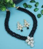 Gold plated traditional kundan & pearl studded necklace jewellery set for women 