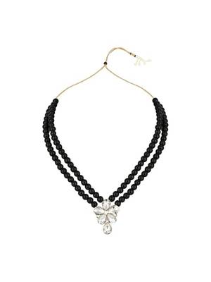 Gold plated traditional kundan & pearl studded necklace jewellery set for women  2