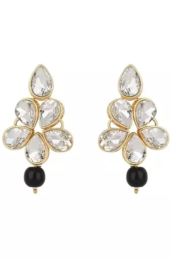 Gold plated traditional kundan & pearl studded necklace jewellery set for women 