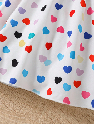 White color printed cotton blend fit&flared style dresses 4