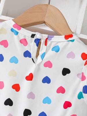 White color printed cotton blend fit&flared style dresses 5