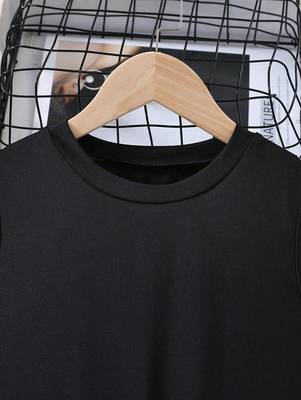 Sky-black color printed cotton blend fit&flared style dresses 2