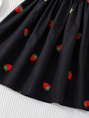 Black color printed cotton blend fit&flared style dresses 5
