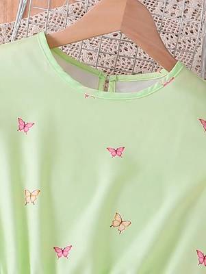 Pista color printed cotton blend fit&flared style dresses 3