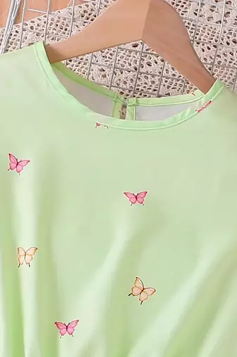 Pista color printed cotton blend fit&flared style dresses