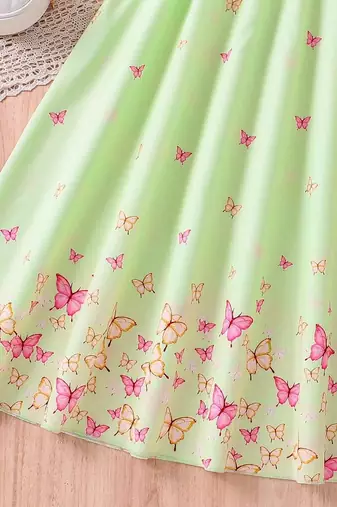 Pista color printed cotton blend fit&flared style dresses