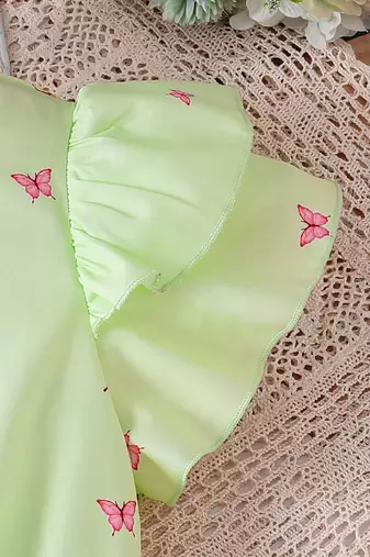 Pista color printed cotton blend fit&flared style dresses