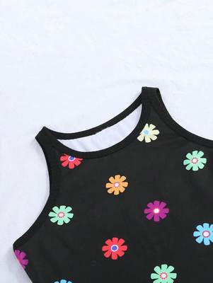 Black color printed cotton blend bodycon style dresses 3