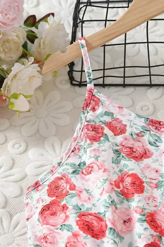 Multi color printed cotton blend fit&flared style dresses