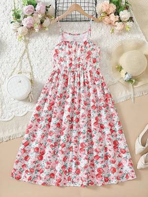 Multi color printed cotton blend fit&flared style dresses 3