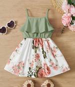 Pista color printed cotton blend fit&flared style dresses