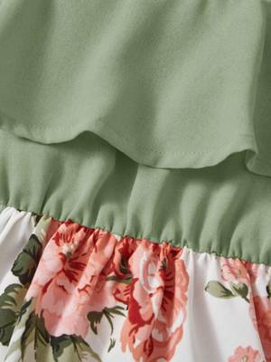 Pista color printed cotton blend fit&flared style dresses 4