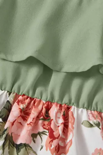 Pista color printed cotton blend fit&flared style dresses