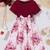 Maroon color printed cotton blend fit&flared style dresses