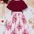 Maroon color printed cotton blend fit&flared style dresses